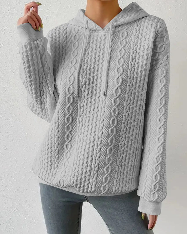 Drawstring Drop Shoulder Long Sleeve Hoodie