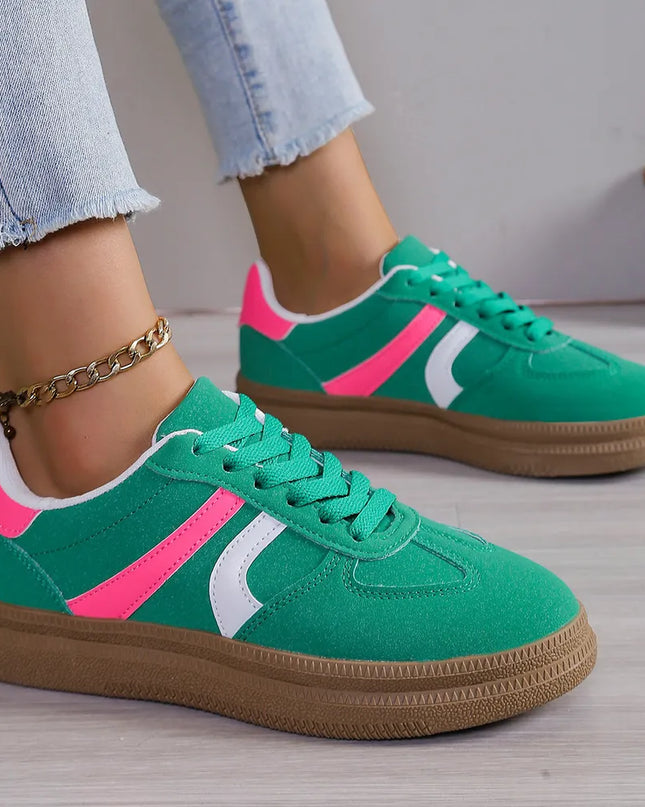 Lace Up Round Toe Sneakers