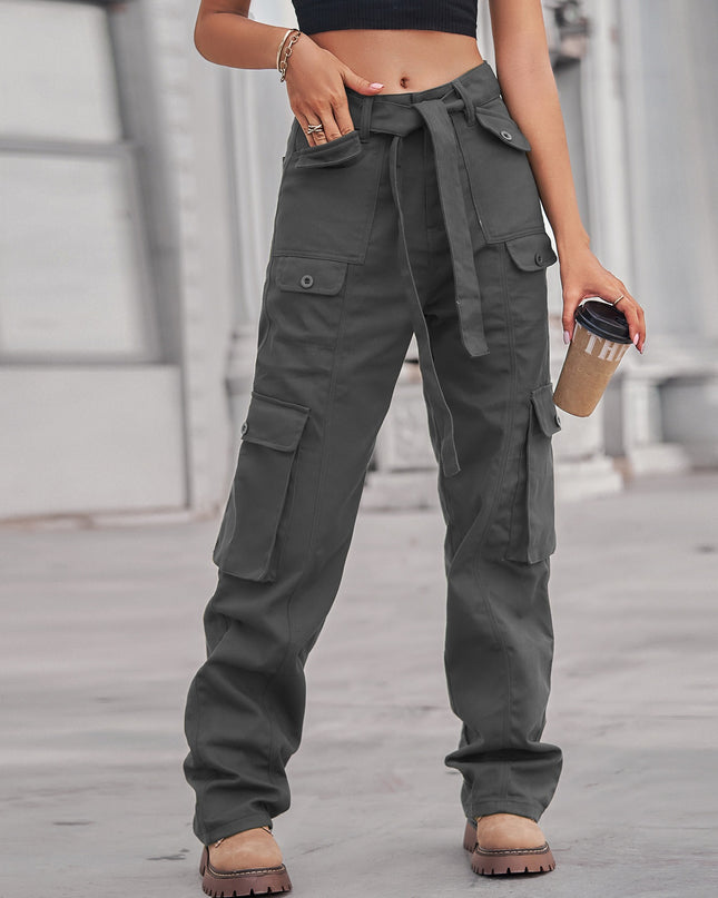 New Washed Denim Multi Pocket Heavy Casual Overalls Trousers - Hey Love Boutique