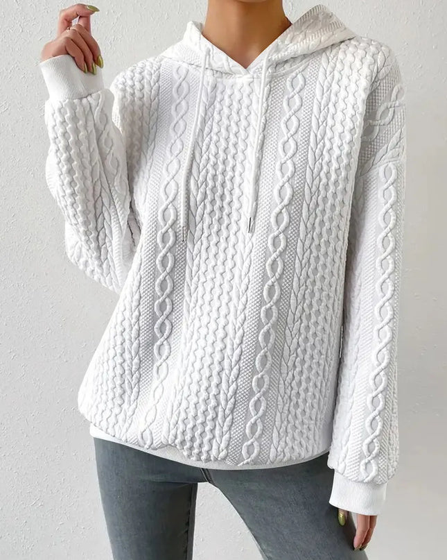 Drawstring Drop Shoulder Long Sleeve Hoodie