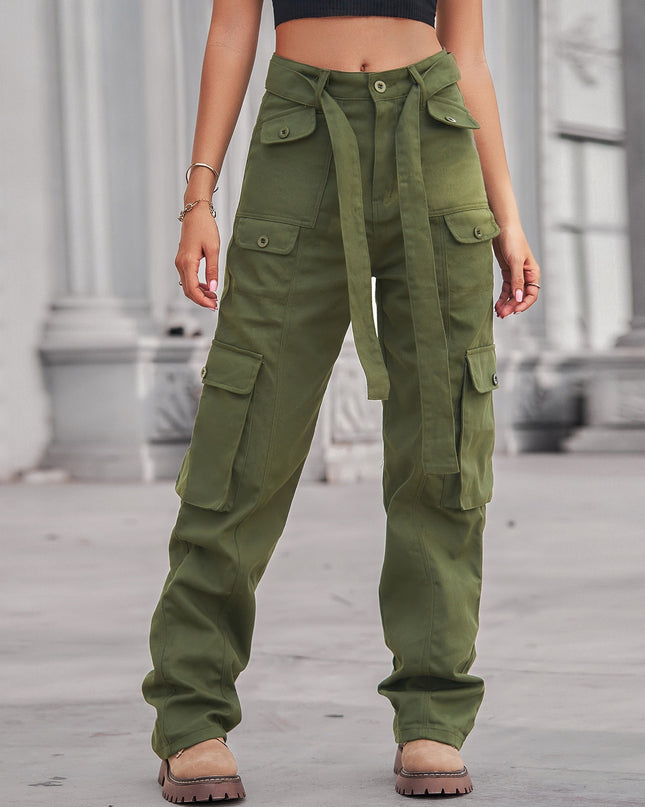 New Washed Denim Multi Pocket Heavy Casual Overalls Trousers - Hey Love Boutique