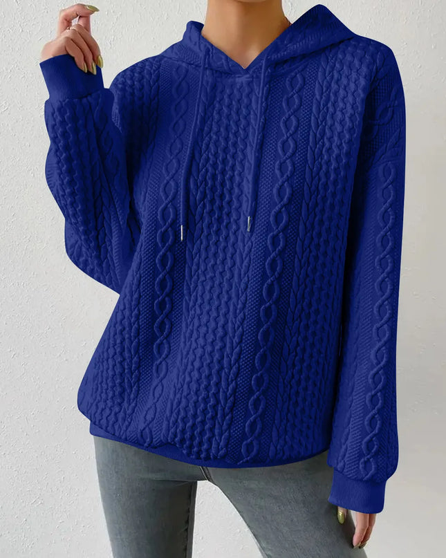 Drawstring Drop Shoulder Long Sleeve Hoodie