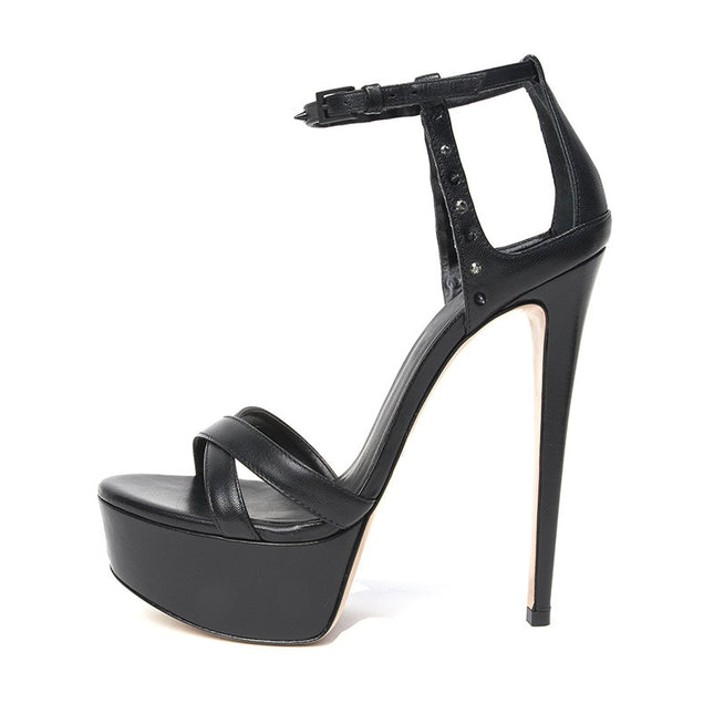 Platform Rivet Heel Sandals