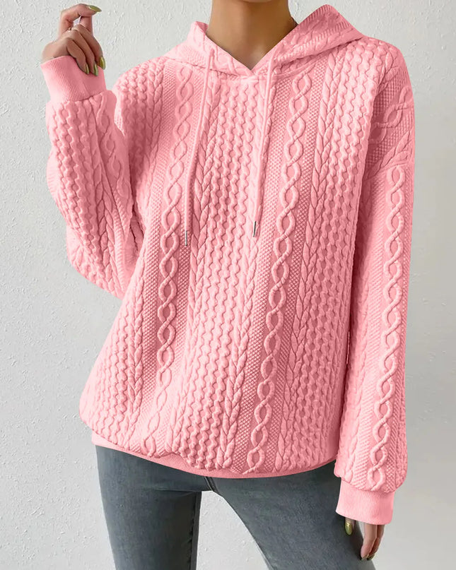 Drawstring Drop Shoulder Long Sleeve Hoodie