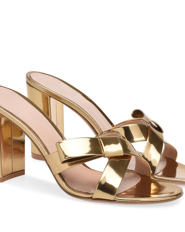 Gold Thick High Heels