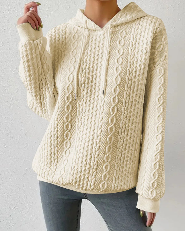 Drawstring Drop Shoulder Long Sleeve Hoodie