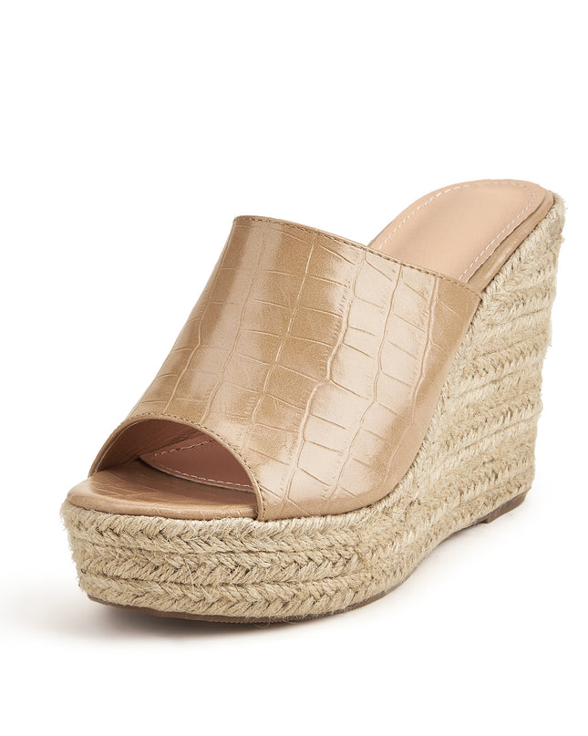 Retro Crocodile Pattern Wedge Heels - Hey Love Boutique