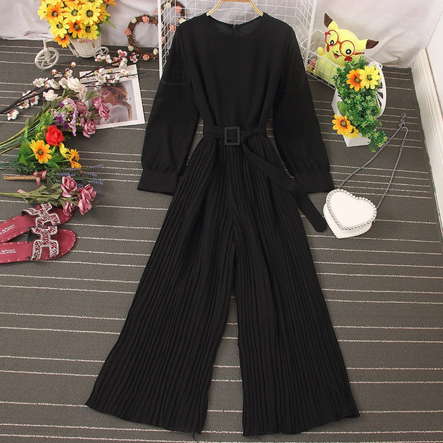Wide Leg Long Pants Jumpsuit