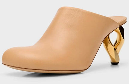 Round toe simple back empty irregular shaped one-leg lazy slippers trendy