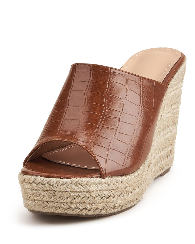 Retro Crocodile Pattern Wedge Heels - Hey Love Boutique