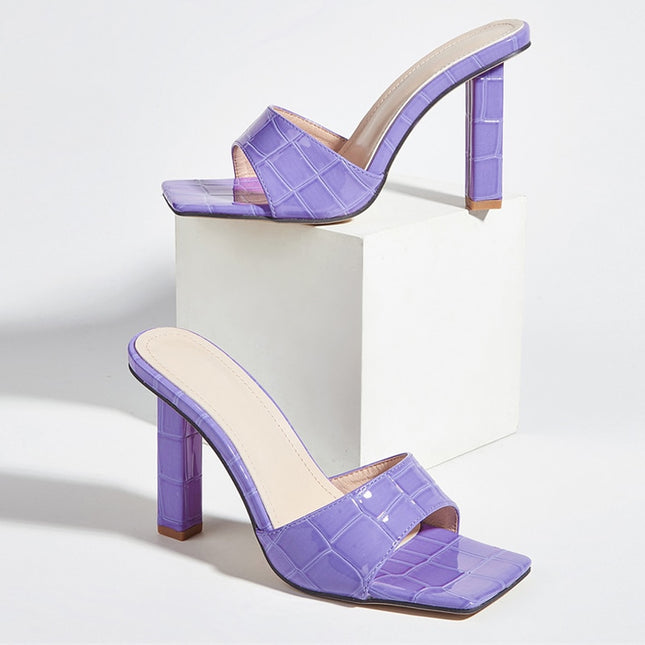 Snake Print Leather Square Toe Shoes - Hey Love Boutique