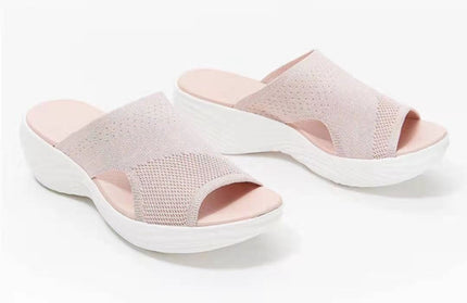 women sandals platforms fly knit high wedge heel platform sandals for women