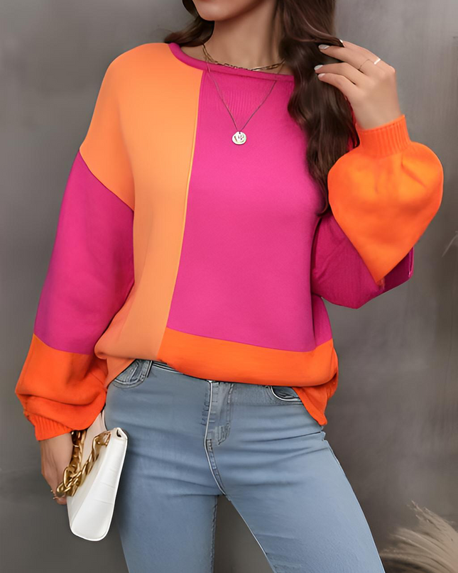 Color Block Sweater - Hey Love Boutique