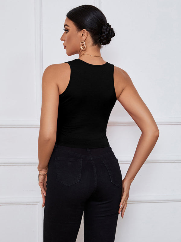 Knitted U-neck Short Shirt