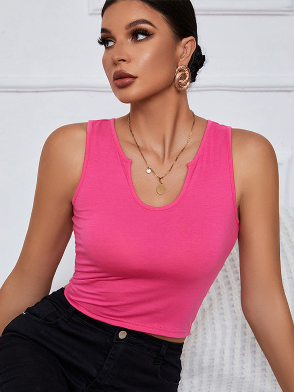 Knitted U-neck Short Shirt