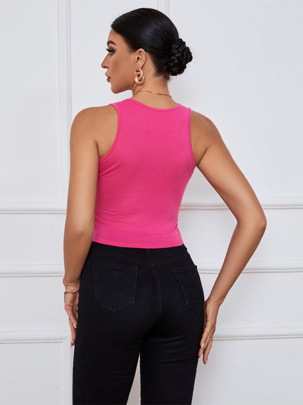 Knitted U-neck Short Shirt