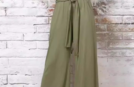 Solid color drapey wide-leg pants, casual and versatile, soft and comfortable yoga pants