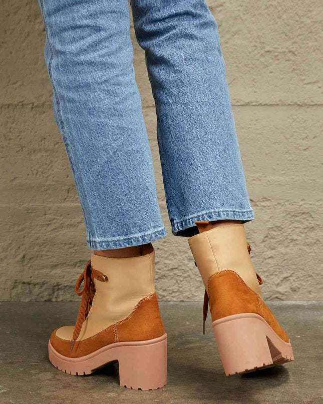 Lace Up Lug Boots - Hey Love Boutique