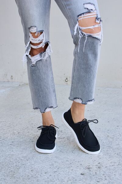 Forever Link Flat Round Toe Lace-Up Sneakers - Hey Love Boutique