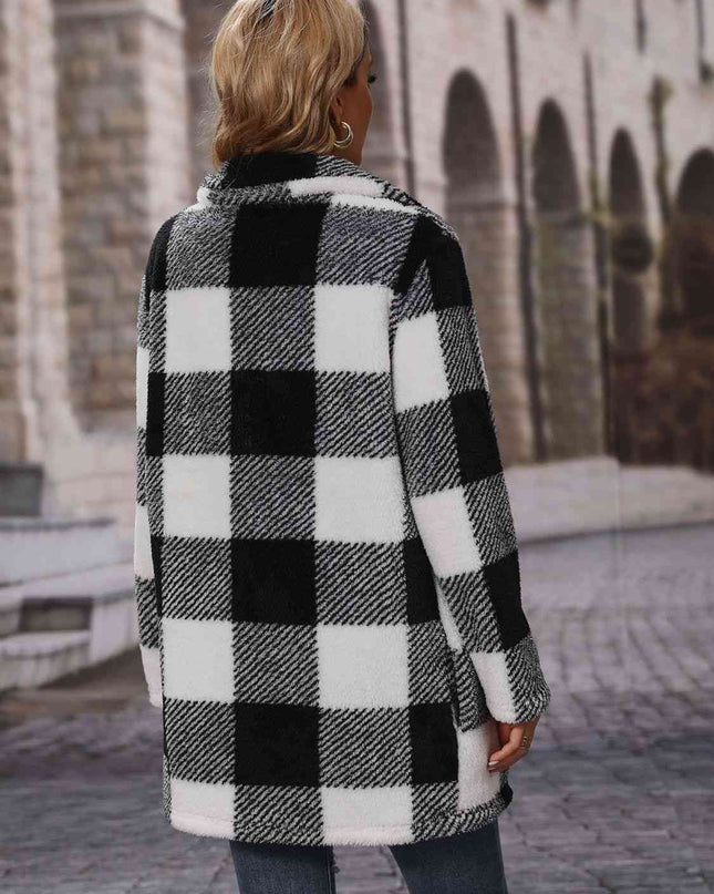 Plaid Coat with Pockets - Hey Love Boutique