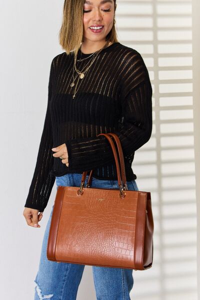 Texture PU Leather Handbag - Hey Love Boutique