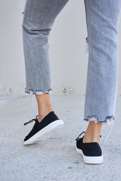 Forever Link Flat Round Toe Lace-Up Sneakers - Hey Love Boutique