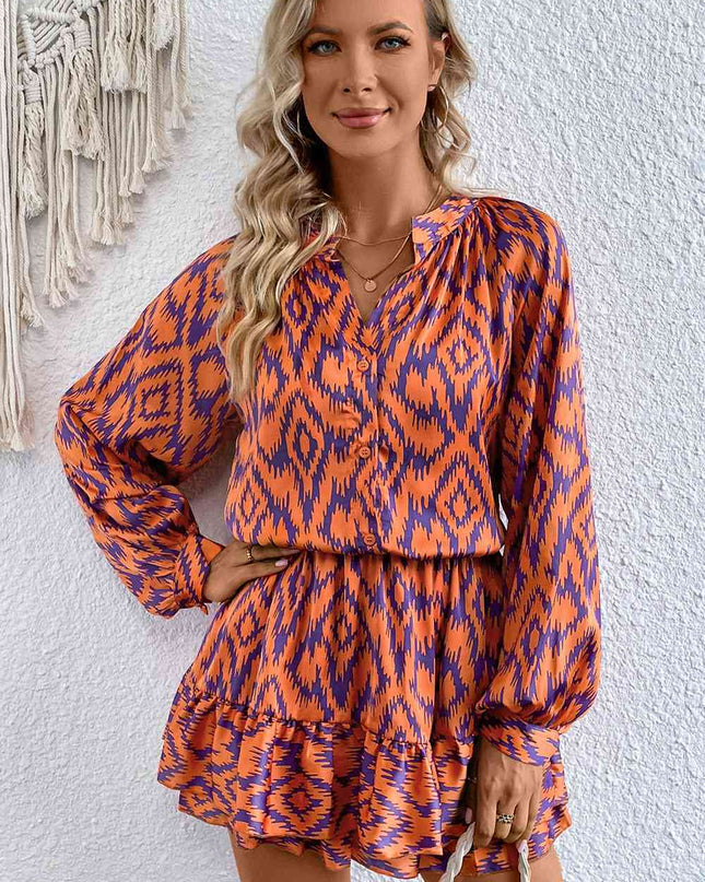 Geometric Notched Neck Romper