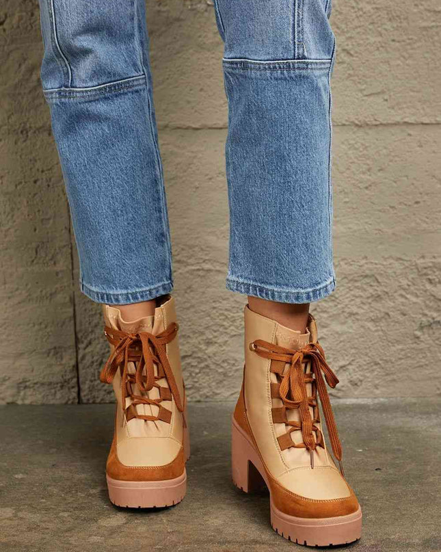 Lace Up Lug Boots - Hey Love Boutique