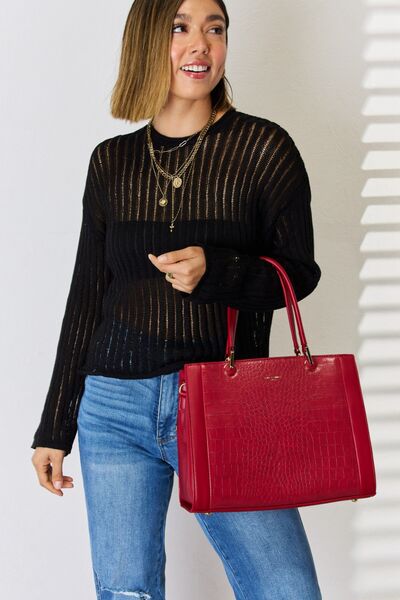 Texture PU Leather Handbag - Hey Love Boutique