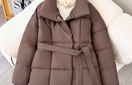 Thick Tie Waist Short Coat