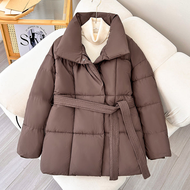 Thick Tie Waist Short Coat