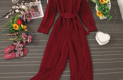 Wide Leg Long Pants Jumpsuit