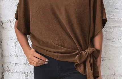 Knotted Half Sleeve Blouse