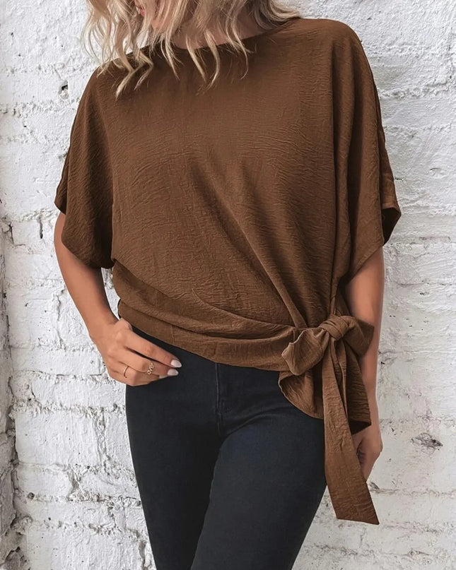 Knotted Half Sleeve Blouse
