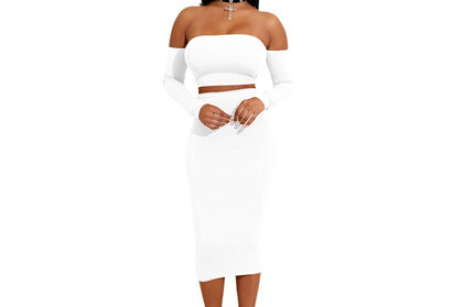 Backless Crop Top Bodycon Pencil Skirt Set