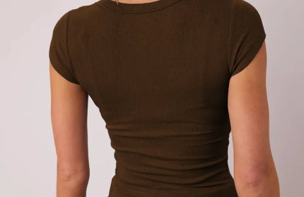 Scoop Neck Cap Sleeve T-Shirt