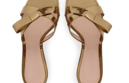 Gold Thick High Heels