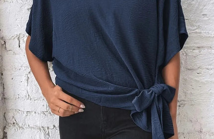 Knotted Half Sleeve Blouse