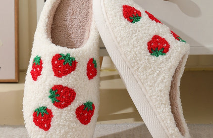 Comfortable Strawberry Cotton Slippers