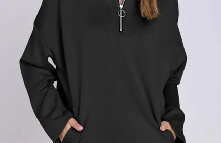 Quarter Zip Long Sleeve Hoodie