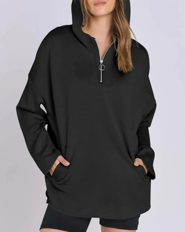 Quarter Zip Long Sleeve Hoodie