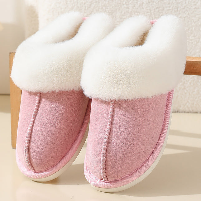 Winter Suede Fur Mouth Slippers - Hey Love Boutique