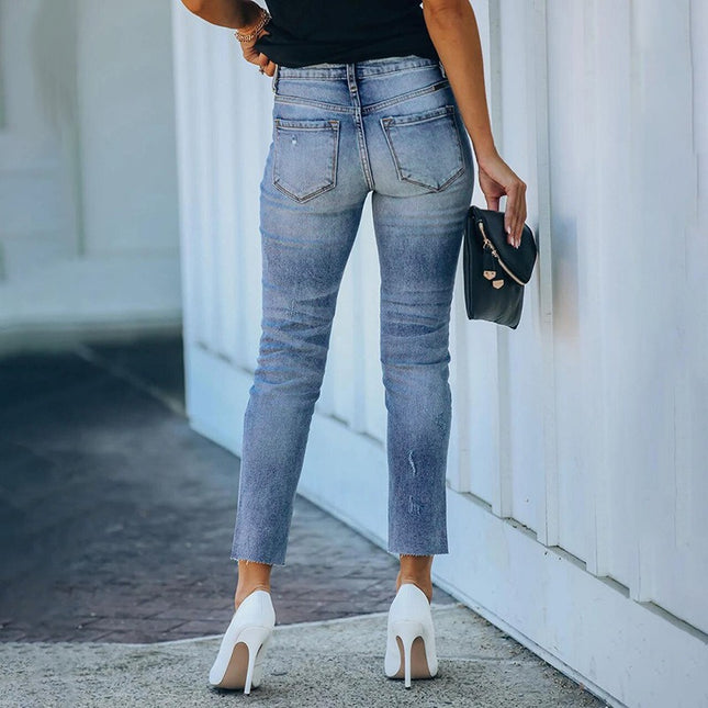 Trend Pants for Women Slim Fit Fashion High Waist Stretch Streetwear Vintage Casual Women's Jeans - Hey Love Boutique