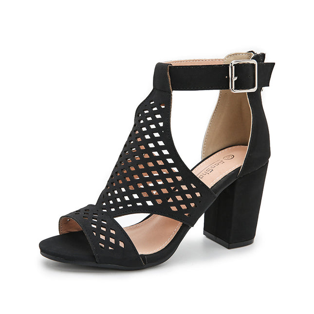 Fish Mouth Thick High Heels