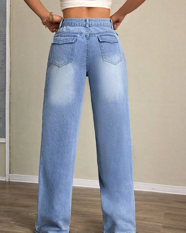 Washed High Waist Jeans