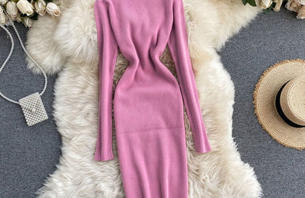 Sexy Turtleneck Knitted Bodycon Dress