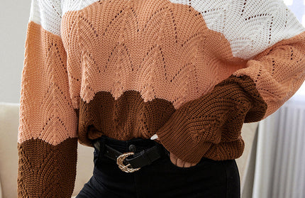 Pullover V-neck Cut out Long Sleeve Sweater - Hey Love Boutique