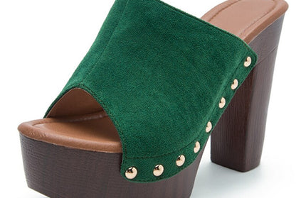 Platform Pumps Rivet Mules Shoes