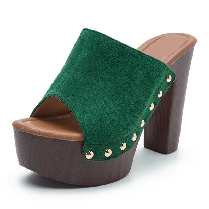 Platform Pumps Rivet Mules Shoes