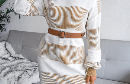 Striped Loose Wool Dress